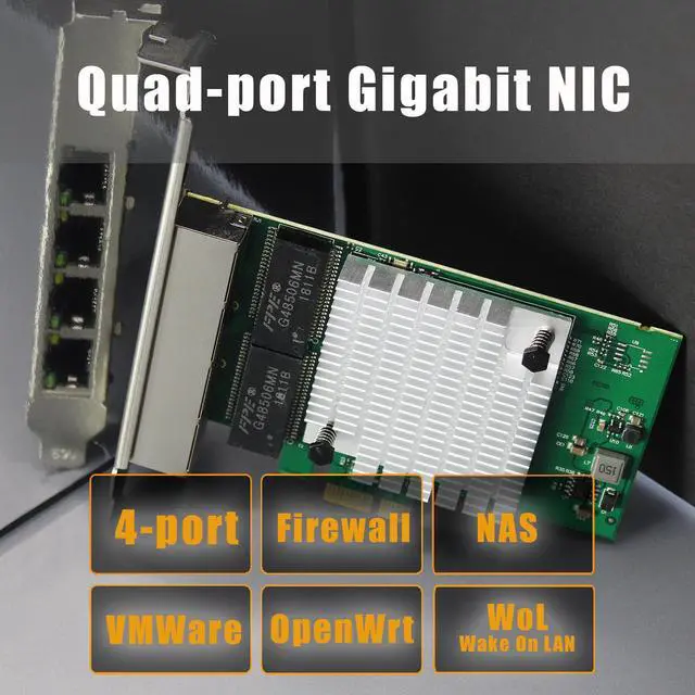 Alt view image 2 of 7 - GLOTRENDS ST7387 4-Port Gigabit PCIe Ethernet Network Card, 4 x RTL8111H Chip, 4 x RJ45 LAN Port, PCIe X1 Installation