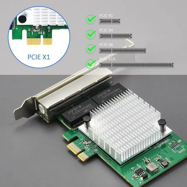 Alt view image 6 of 7 - GLOTRENDS ST7387 4-Port Gigabit PCIe Ethernet Network Card, 4 x RTL8111H Chip, 4 x RJ45 LAN Port, PCIe X1 Installation