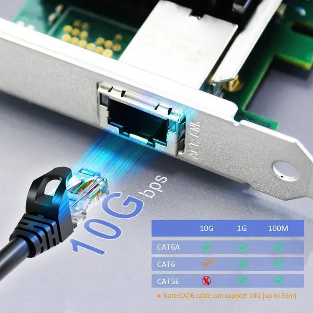 Alt view image 3 of 7 - GLOTRENDS ST7215 10Gb PCI-E NIC Network Card, Single Copper RJ45 Port, Intel X540-AT1 Controller, Support Windows Server/Linux/VMware, Compare to Intel X540-T1