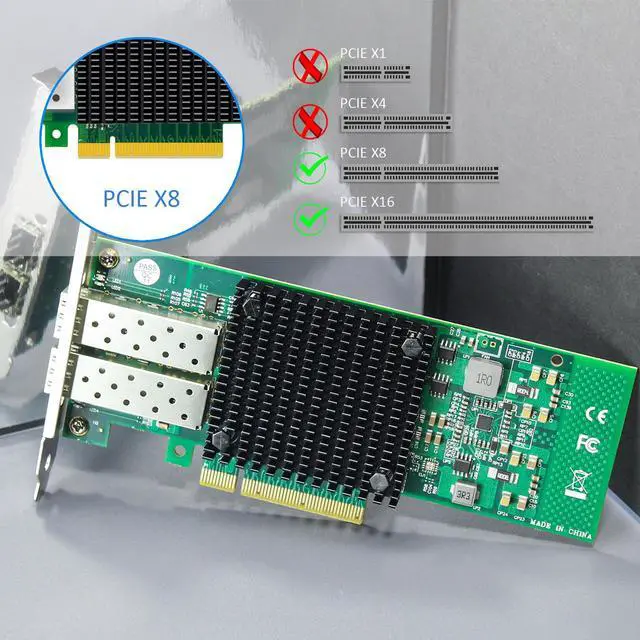 Alt view image 6 of 7 - GLOTRENDS ST7268 10Gb PCI-E NIC Network Card, Dual 10Gb SFP+ Port, Intel 82599ES Controller (X520-DA2), Support Windows Server/Linux/VMware