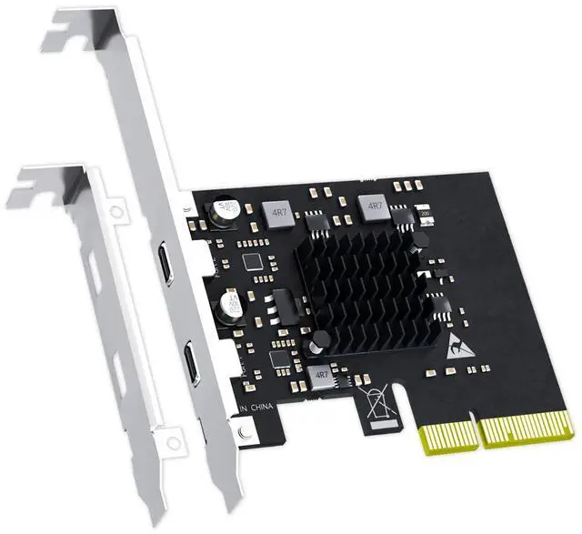 Main image of GLOTRENDS U3142C 2-Port 10Gb USB 3.1 Gen2 Type-C to PCIE X4 Expansion Card with ASM 3142 Chip, Regular and Low-profible Bracket