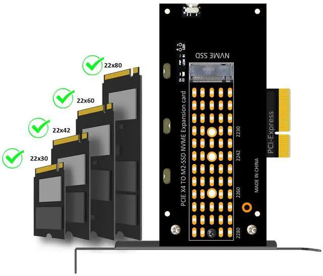 Alt view image 3 of 7 - GLOTRENDS PA15 M.2 NVMe to PCIe 4.0 X4 Adapter for M.2 NVMe SSD, Extra Large Aluminum Heatsink, Regular and Low-Profile Bracket (Black)