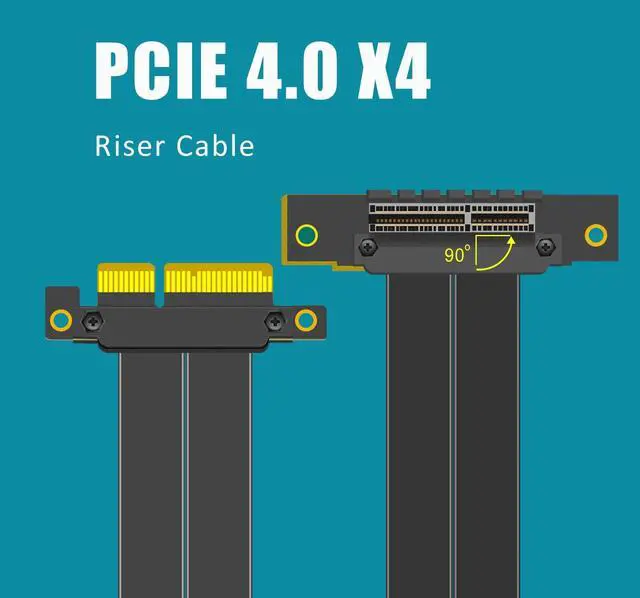 Alt view image 2 of 7 - GLOTRENDS 100mm PCIe 4.0 X4 Riser Cable for M.2, WiFi, Firewire, USB, Sound Cards, etc