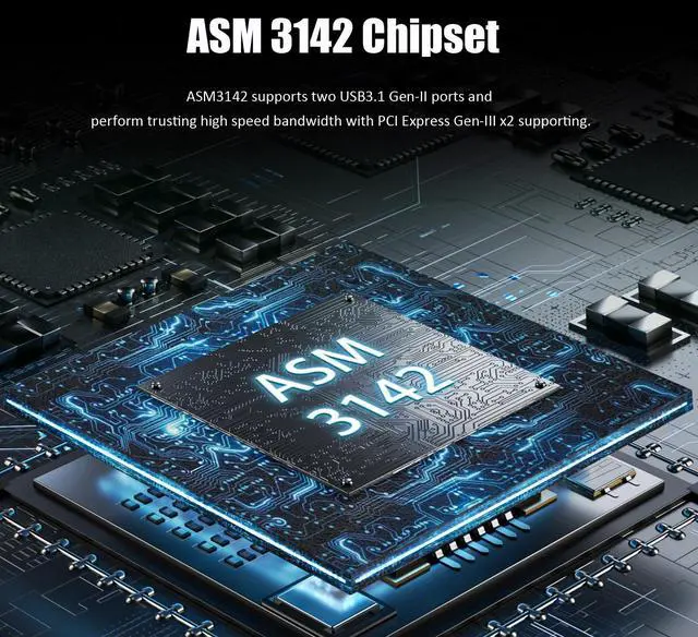 Alt view image 7 of 7 - GLOTRENDS U3142C 2-Port 10Gb USB 3.1 Gen2 Type-C to PCIE X4 Expansion Card with ASM 3142 Chip, Regular and Low-profible Bracket