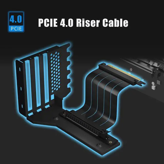 Alt view image 2 of 7 - GLOTRENDS 3-Slot GPU Support Bracket with 150mm PCIe 4.0 Riser Cable for GPU Vertical Mount, Compatible with RTX 40/30 Series and Radeon RX7000/RX6000 Series, PC Cases with Open PCI 7/8-slot Design