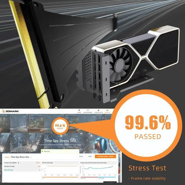 Alt view image 4 of 7 - GLOTRENDS 3-Slot GPU Support Bracket with 150mm PCIe 4.0 Riser Cable for GPU Vertical Mount, Compatible with RTX 40/30 Series and Radeon RX7000/RX6000 Series, PC Cases with Open PCI 7/8-slot Design