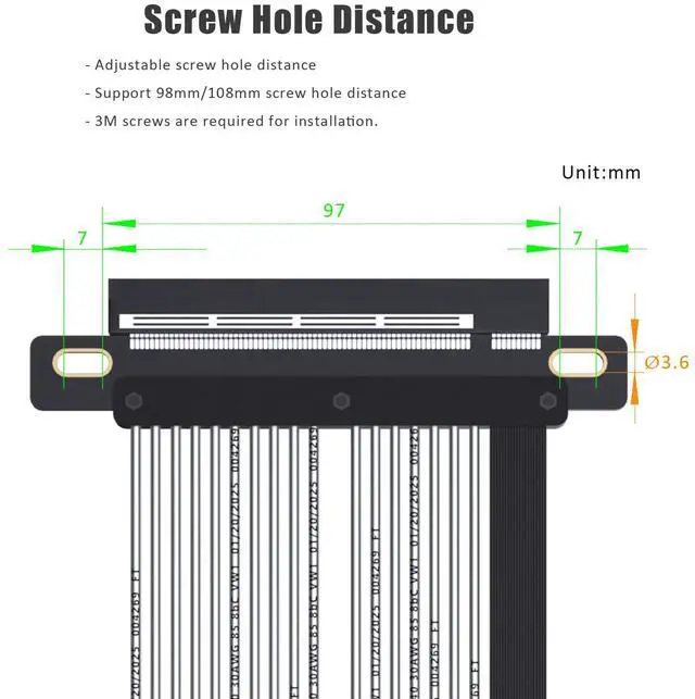 Alt view image 7 of 7 - GLOTRENDS PCIe 5.0 X16 Riser Cable for GPU Server, Industrial-Grade Performance,300mm Length Straight Angle