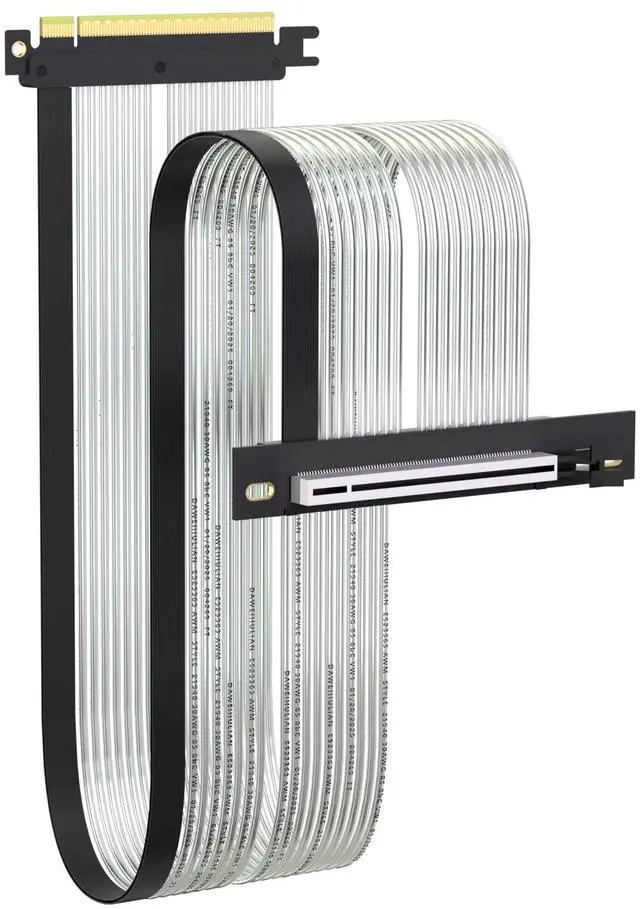 Main image of GLOTRENDS PCIe 5.0 X16 Riser Cable for GPU Server, Industrial-Grade Performance,600mm Length Right Angle