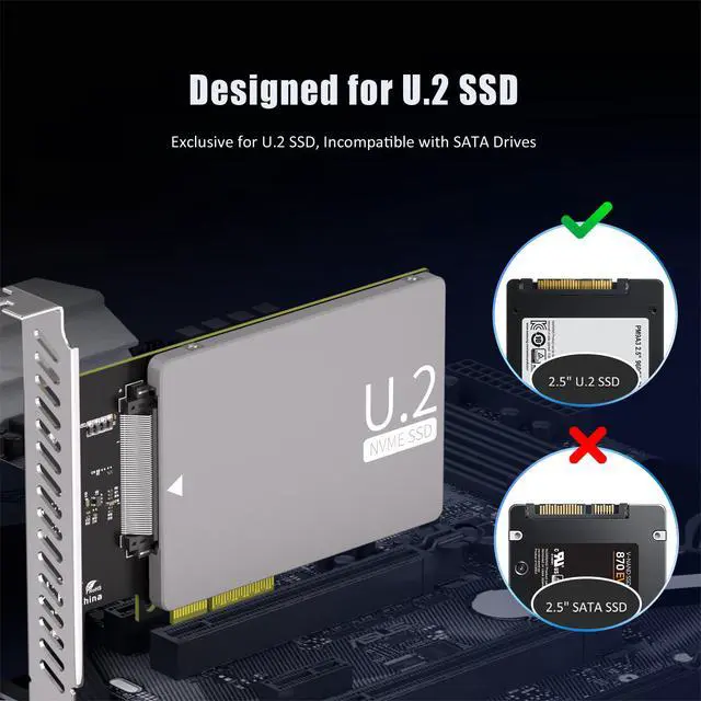 Alt view image 5 of 7 - GLOTRENDS PU15N U.2 to PCIe 5.0 X4 Adapter Card for U.2 NVMe SSD