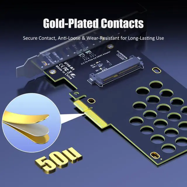 Alt view image 6 of 7 - GLOTRENDS PU15N U.2 to PCIe 5.0 X4 Adapter Card for U.2 NVMe SSD