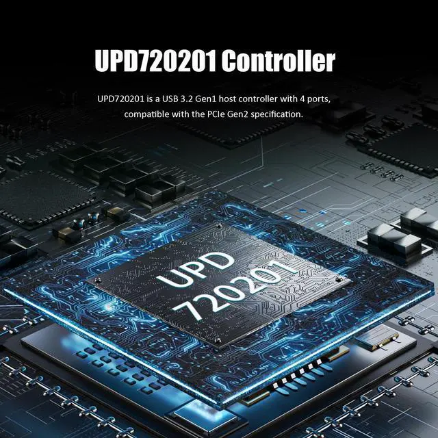 Alt view image 6 of 7 - GLOTREND U3044C 4-Port PCIe USB Expansion Card, 4 USB-C Ports (USB 3.2 Gen 1), Compatible with Windows Linux (Not for Mac OS)