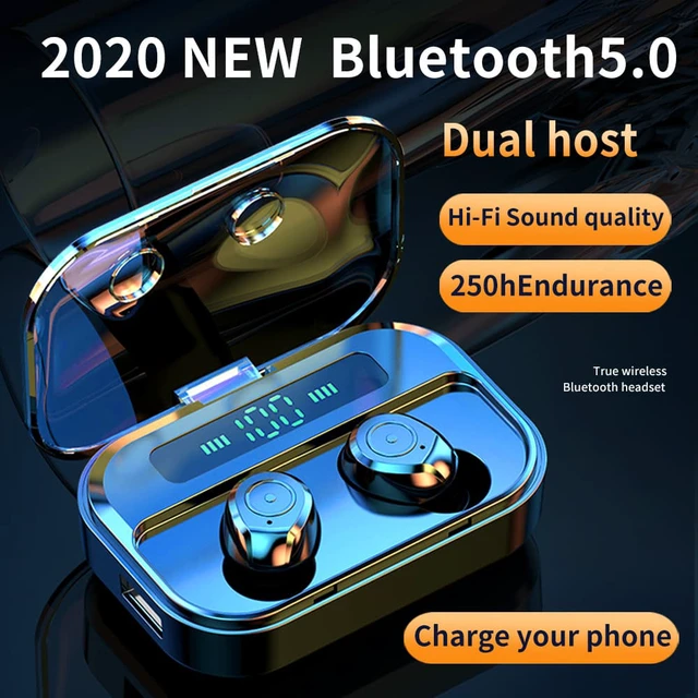 Alt view image 2 of 8 - TWS Bluetooth 5.0 Earphones M7S Wireless Headphones Stereo Gaming Headset Mini Earbuds 1500mah charging Box Black