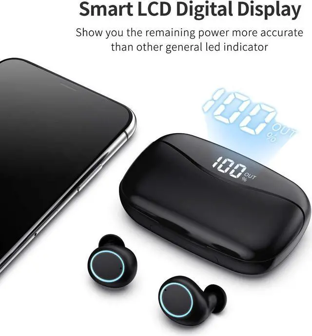 Alt view image 2 of 8 - TWS Earbuds Wireless Bluetooth 5.0 Earphones 3500mAh Powerbank Long Playing Time Digital LED display Noise reduction CVC 8.0 Headphone for iPhone Samsung