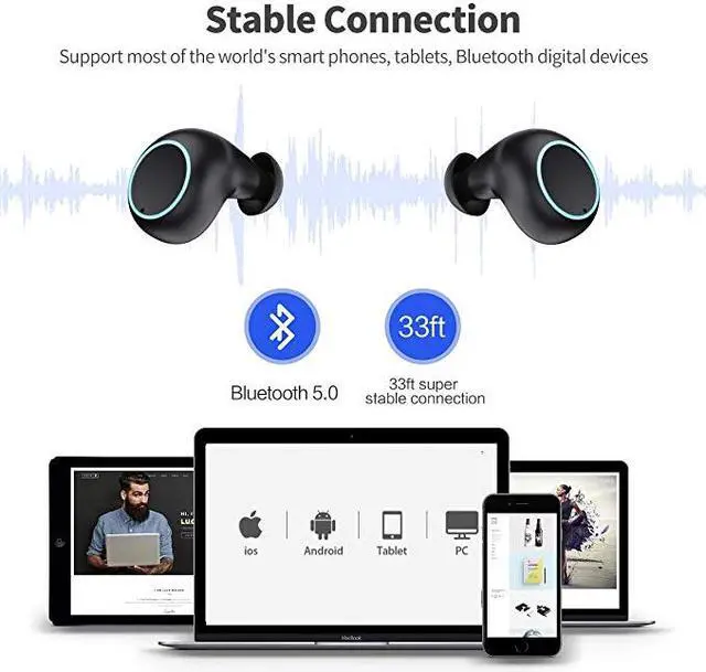 Alt view image 6 of 8 - TWS Earbuds Wireless Bluetooth 5.0 Earphones 3500mAh Powerbank Long Playing Time Digital LED display Noise reduction CVC 8.0 Headphone for iPhone Samsung