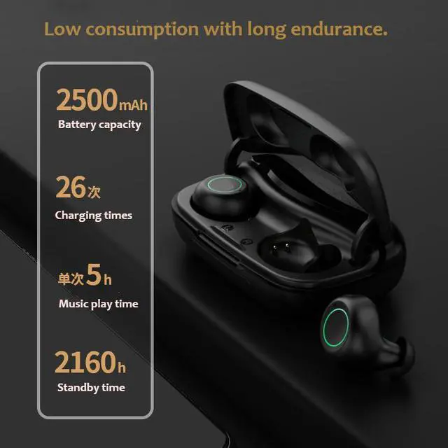 Alt view image 5 of 8 - TWS Earbuds Wireless Bluetooth 5.0 Earphones 3500mAh Powerbank Long Playing Time Digital LED display Noise reduction CVC 8.0 Headphone for iPhone Samsung
