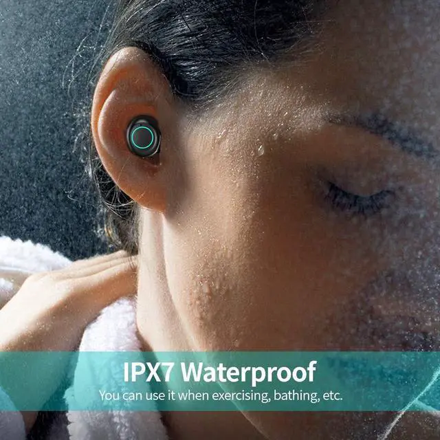 Alt view image 7 of 8 - Wireless Headphones Bluetooth 5.0 Wireless Earbuds with Mic Long Playtime True Wireless Earphones for Running Stereo Calls Low Latency Instant Pairing IP65 Waterproof Noise Cancelling