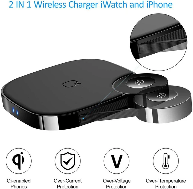 Main image of 2 In 1 Mobile Phone Fast Charging Charger Station Stable Wireless Auto Induction For Universal IPhone 10W 7W 5W Magnetic Charger For iWatch 2W