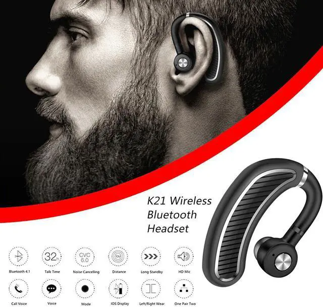 Main image of K21 300mAh Wireless Bluetooth Headphone Headset Stereo Super Bass Earphone Earbuds Microphone