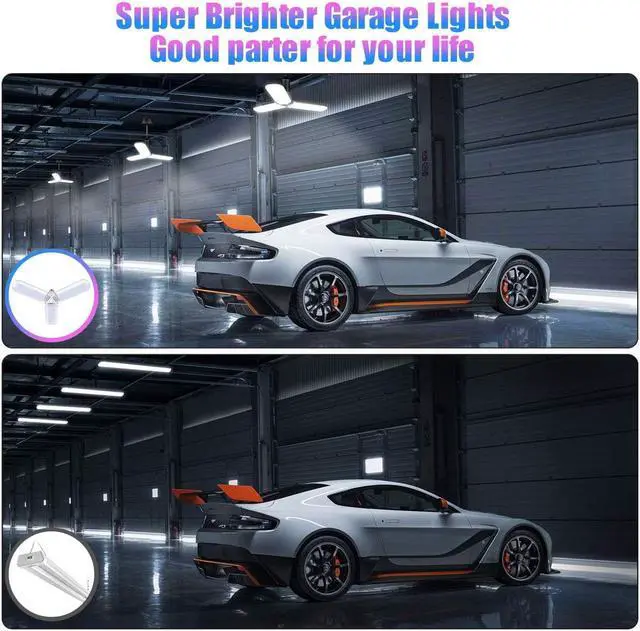 Alt view image 5 of 8 - 45W 4500lm E27 LED Garage Shop Work Light Ceiling Fixture Deformable Lamp