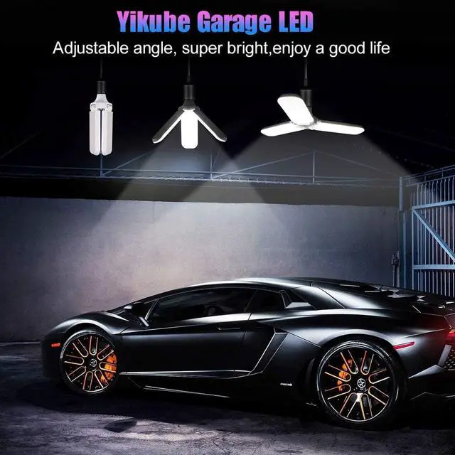 Alt view image 4 of 8 - 45W 4500lm E27 LED Garage Shop Work Light Ceiling Fixture Deformable Lamp