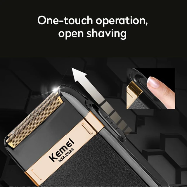 Alt view image 3 of 7 - Kemei KM-2024 Electric Shaver USB Rechargeable for Men Twin Blade Waterproof Reciprocating Cordless Razor Shaving Machine Barber