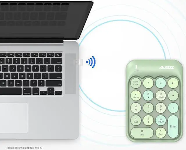 Alt view image 5 of 8 - 2.4GHz Wireless Numeric Keypad Numpad Number 18 keys Pad Laptop Desktop PC Chocolate Keycap PBT Keyboard Mini Wireless Keyboard for Finance Supermarket Mall Cashier