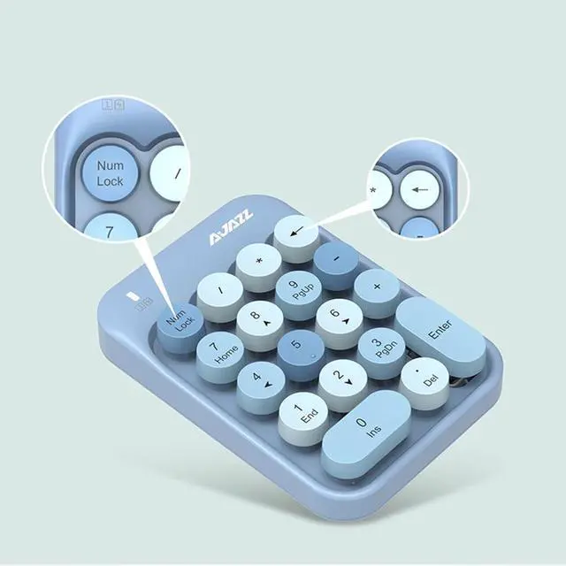 Alt view image 2 of 8 - 2.4GHz Wireless Numeric Keypad Numpad Number 18 keys Pad Laptop Desktop PC Chocolate Keycap PBT Keyboard Mini Wireless Keyboard for Finance Supermarket Mall Cashier