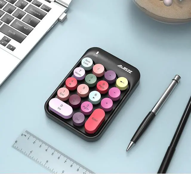 Alt view image 2 of 8 - 2.4GHz Wireless Numeric Keypad Numpad Number 18 keys Pad Laptop Desktop PC Chocolate Keycap PBT Keyboard Mini Wireless Keyboard for Finance Supermarket Mall Cashier
