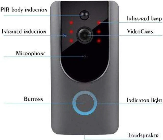 Alt view image 6 of 8 - M2 Wireless Visual Smart Doorbell Alarm WiFi Mobile Phone Remote Monitoring Kits With Rechargeable Battery And Battery Charger