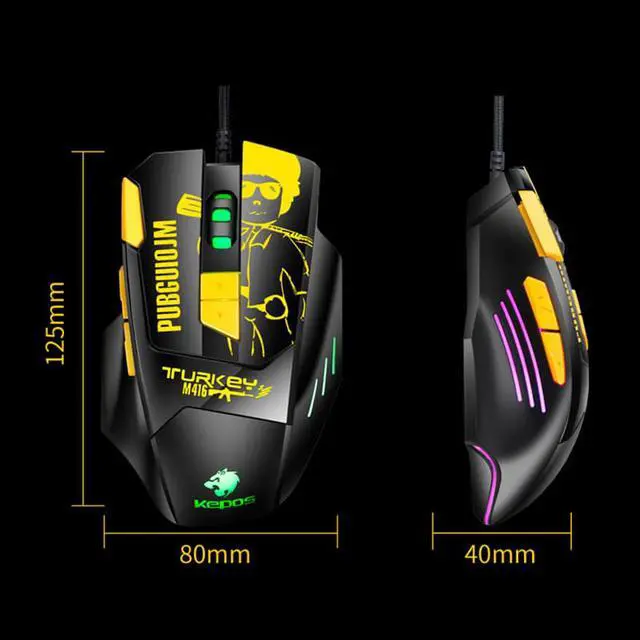 Alt view image 3 of 8 - Wired Gaming Mouse Mechanical 8 Keys Ergonomic Design Led Buttons 4800DPI Optical Usb Mouse Mice Battlegrounds Gamer Mouse For PC Computer