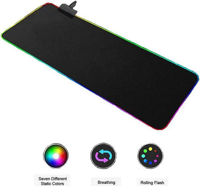 Main image of RGB Gaming Mouse Pad Large Extended Soft Led Mouse Pad with 14 Lighting Modes 2 Brightness Levels Computer Keyboard Mousepads Mat 800 x 300mm / 31.5×11.8 inches