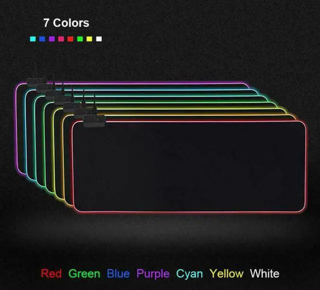 Alt view image 3 of 8 - RGB Gaming Mouse Pad Large Extended Soft Led Mouse Pad with 14 Lighting Modes 2 Brightness Levels Computer Keyboard Mousepads Mat 800 x 300mm / 31.5×11.8 inches