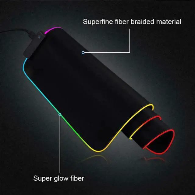 Alt view image 2 of 8 - RGB Gaming Mouse Pad Large Extended Soft Led Mouse Pad with 14 Lighting Modes 2 Brightness Levels Computer Keyboard Mousepads Mat 800 x 300mm / 31.5×11.8 inches