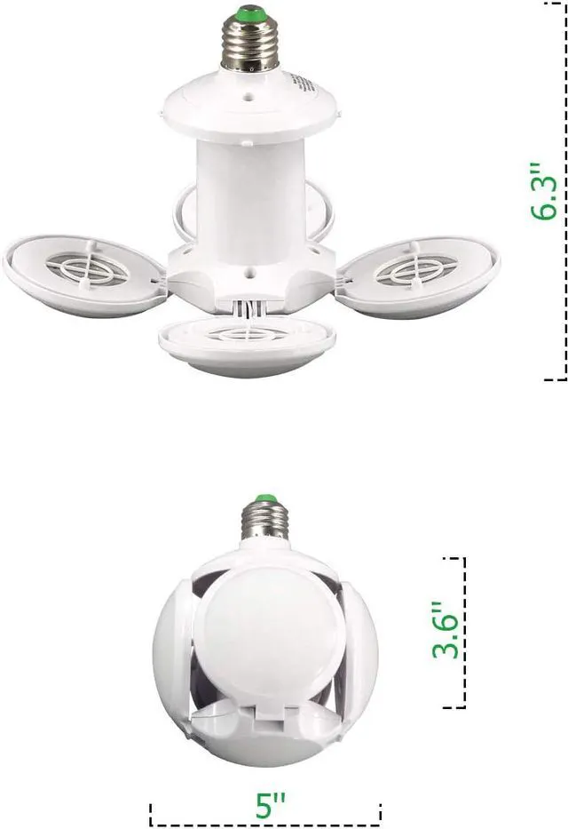 Alt view image 4 of 7 - LED Adjustable Garage Light Super Bright Garage Light Deformable Garage Lighting LED 40W 6500K 4500LM Triple Glow Led Garage Lights Shop Lights Working Light for Garage Workbench Warehouse Basement