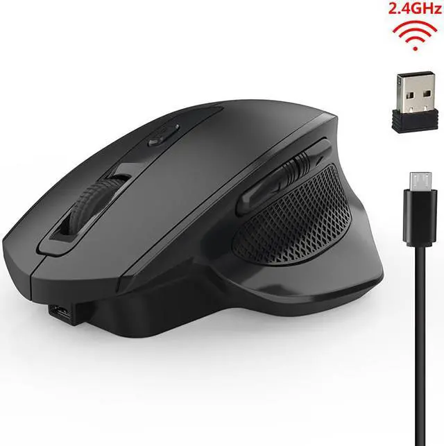 Alt view image 3 of 8 - Rechargeable 2.4G Wireless Mouse 6 Buttons Gaming Mouse for Gamer Laptop Desktop PC USB Receiver Micro Switch Button