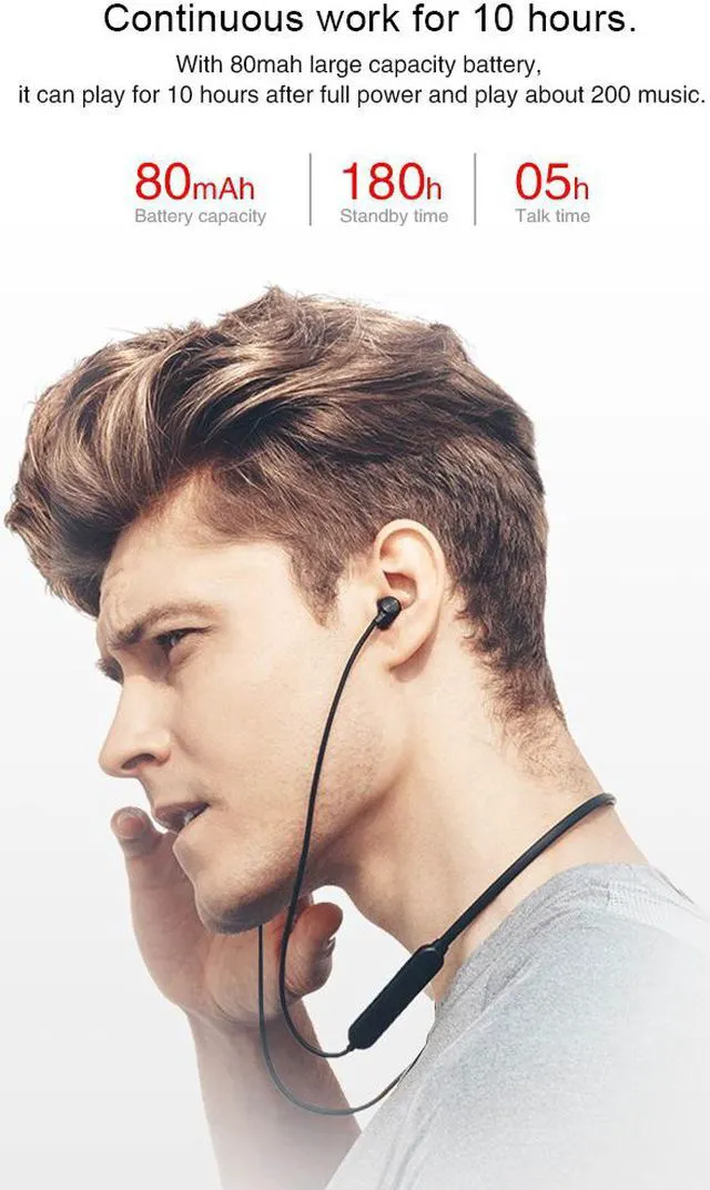 Alt view image 5 of 7 - Magnetic Bluetooth Earphone Sports Neckband Magnetic Wireless Gaming Headset Stereo Earbuds Metal Earphones With Mic For IPhone