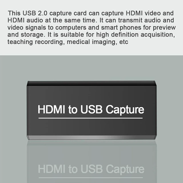 Alt view image 4 of 8 - 4K USB Video Capture Card USB 2.0 HDMI Video Grabber Record adapter with Loop Audio for Record via DSLR Camcorder Camera PC Youtube OBS Live Streaming Broadcast