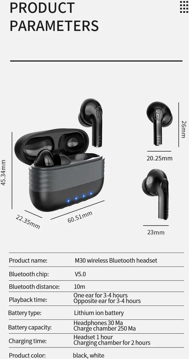 Alt view image 2 of 7 - New Bluetooth 5.0 TWS Earphones Long Standby Time Headset Wireless Earpods For Android Smart Touch Control Portable Headphones HiFi Sound