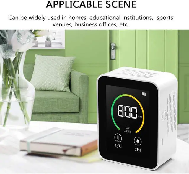 Alt view image 6 of 8 - CO2 Measuring Device Air Quality Measuring Device CO2 Carbon Dioxide Detector 400-5000PPM Measuring Range Intelligent Air Tester with Temperature-humidity Display Gas Concentration Content