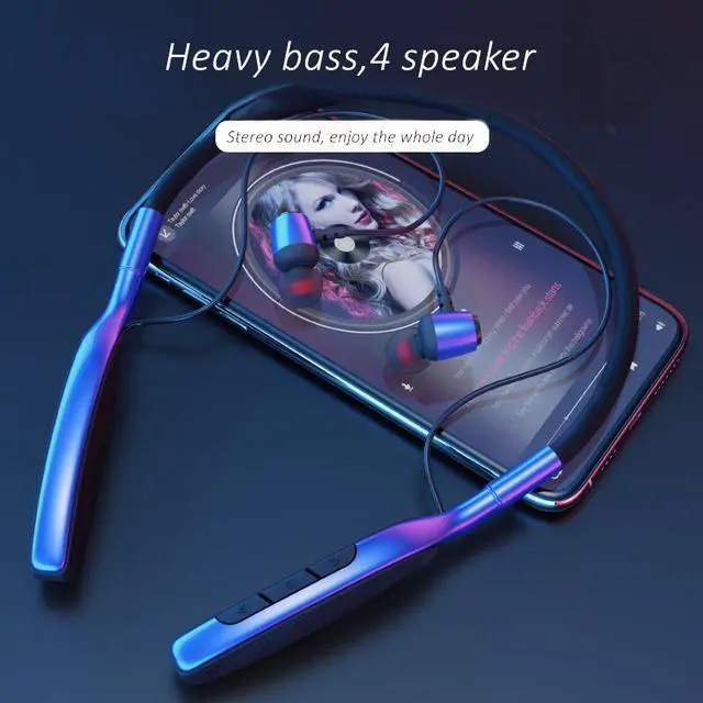Alt view image 2 of 8 - Wireless Bluetooth 5.0 Earphones Stereo Earbuds Hifi 9D Sports Headphone Power with Micro TF-card Wholesale Noise Cancelling Longer Battery Life