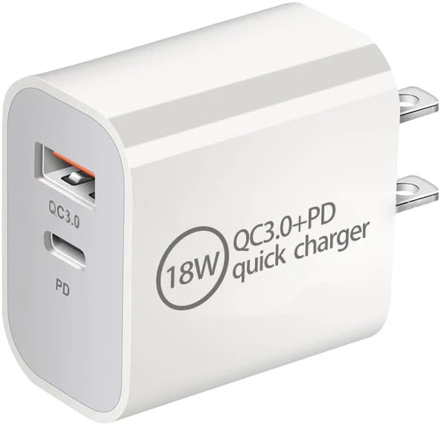 Alt view image 3 of 8 - 18W PD Charger + QC 3.0 Charger Adapter Dual USB Snel Opladen 3.0 Oplader Voor QC 3.0 Mobiele Telefoon Charger Adapter