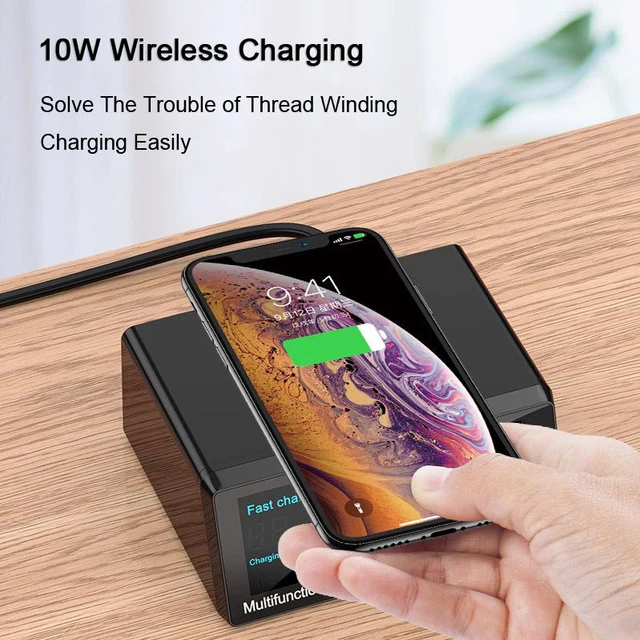 Alt view image 5 of 8 - 100W 8 Port USB Charger Hub Wireless Charger PD QC3.0 Fast Charging Station USB Charger Port