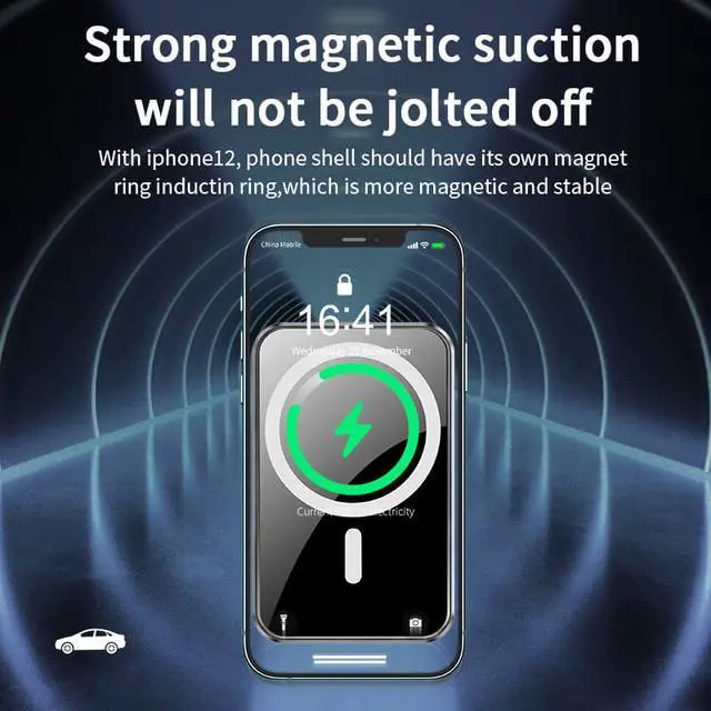 Alt view image 3 of 8 - Car Mount Wireless Charger with MagSafe for iPhone 12/12 Pro/12 mini/12 Pro Max
