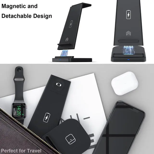 Alt view image 7 of 8 - 3 IN 1 QI Wireless Fast Charger Wireless Charging for Mobile phone,TWS Earphone,Smart Watch,Iphone iwatch,Airpods
