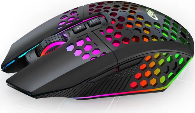 Main image of Honeycomb RGB Rechargeable Wireless Gaming Mouse 2.4GHz Optical Mouse 7 Buttons 3 Gears 1600 DPI Adjustable Mice for Desktop PC Laptop