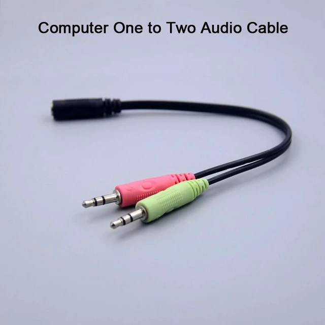 Alt view image 2 of 8 - 4Pcs 3.5mm 1 Female to 2 Male Y Splitter Cable for L/R Audio Microphone MIC PC Headset Headphone Mic Audio Y Splitter Flat Cable Headphone Splitter Smartphone Gaming Headset to PC Adapter
