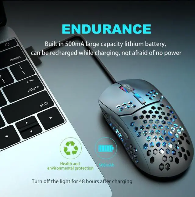 Alt view image 4 of 7 - Bluetooth 5.0+ 2.4Ghz Wireless Dual Mode Computer Gaming Mouse 2400 DPI Ergonomic Portable Optical Mice Rechargeable Wireless Mouse for PC/Laptop/ipad
