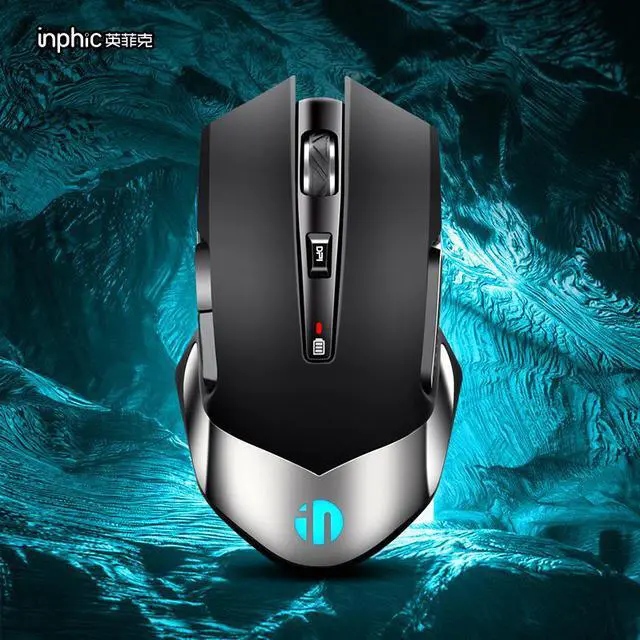 Alt view image 2 of 8 - 2.4Ghz Wireless Computer Gaming Mouse 1600 DPI 6 Key Ergonomic Portable Optical Mice Rechargeable Wireless Mouse for for PC/Laptop