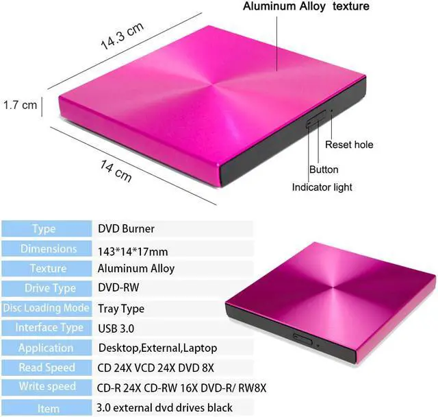 Alt view image 4 of 8 - USB 3.0 External DVD Burner DVD-RW CD-ROM Player Slim Portable Optical Drive For MacBook Laptop/Windows Notebook
