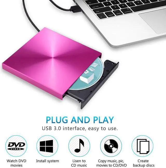 Alt view image 3 of 8 - USB 3.0 External DVD Burner DVD-RW CD-ROM Player Slim Portable Optical Drive For MacBook Laptop/Windows Notebook